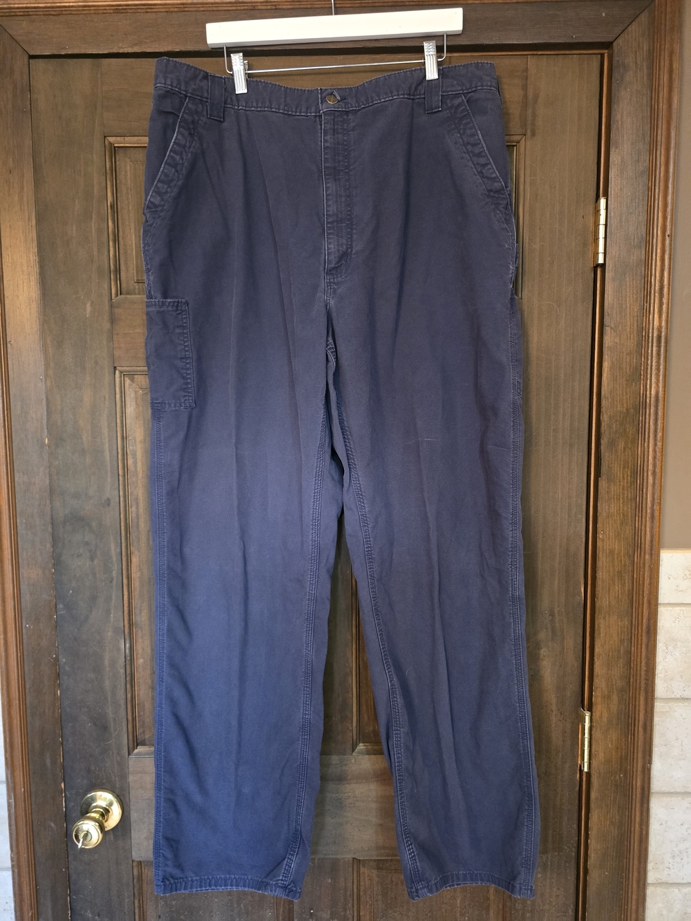 O Carhartt Men's Dark Navy Cargo Work Pants 42/34